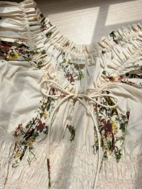 DOEN Kaira shirred floral-print organic cotton-poplin midi dress - Picture 9 of 14